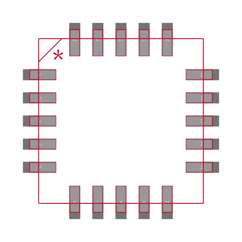 TIBPAL16R6-5CFN封装焊盘图