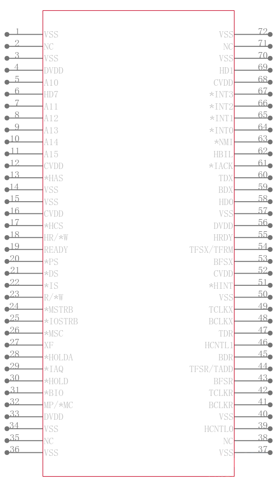 TMS320C542PGE1-40引脚图