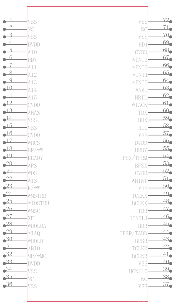 TMS320C542PGE2-40引脚图
