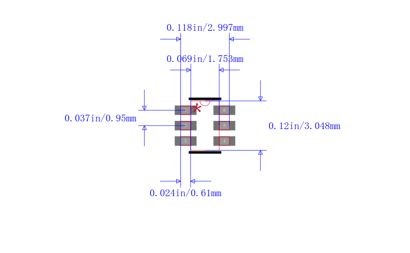 USBLC6-2SC6封装图