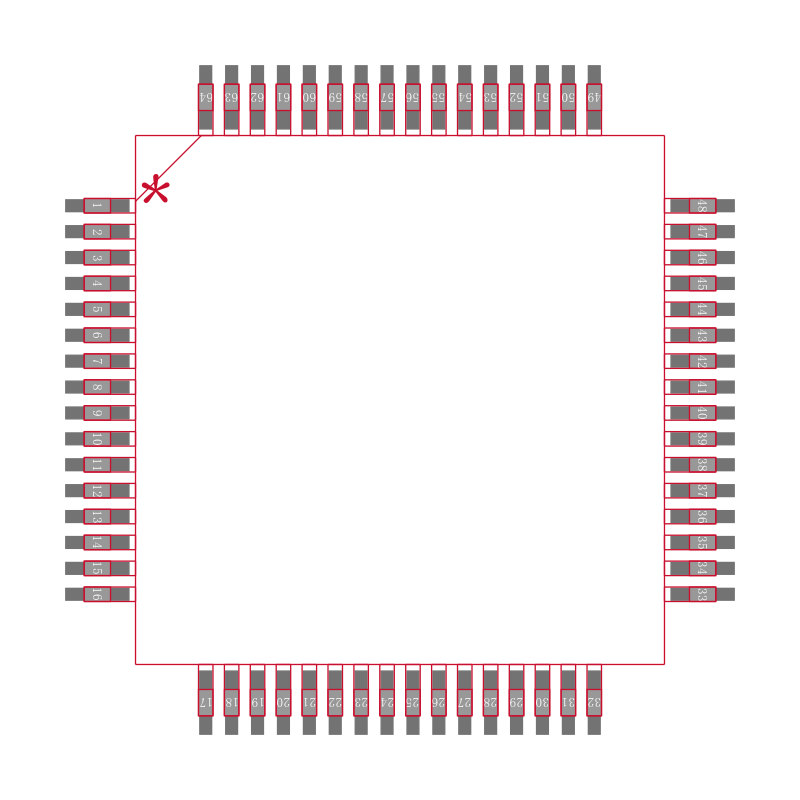 UPD78F0465GB-GAH-AX封装焊盘图