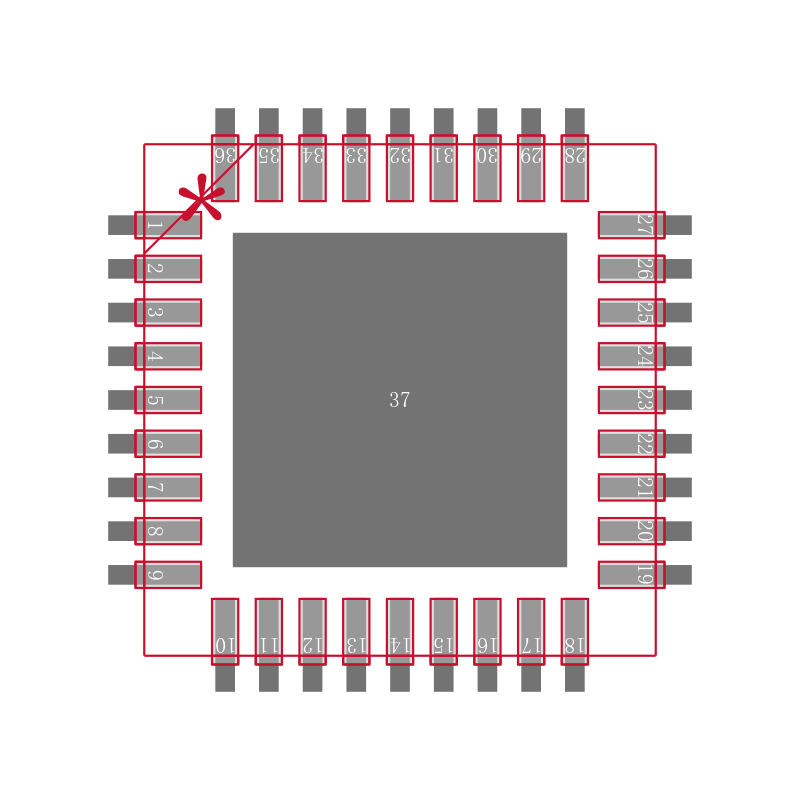 USB2240-AEZG-06封装焊盘图