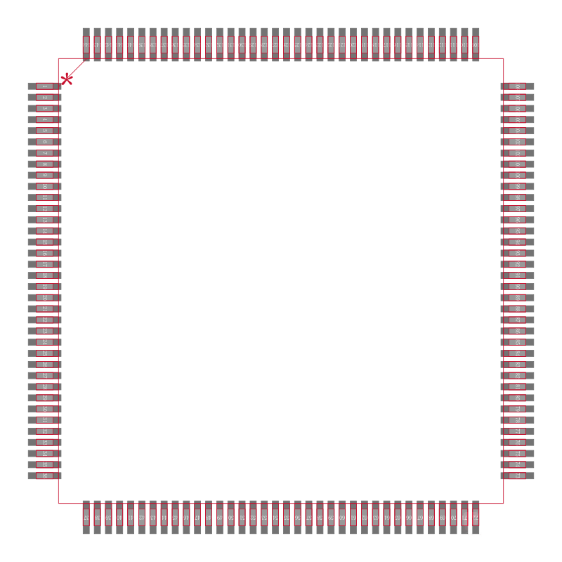 XC2C384-10TQ144I封装焊盘图
