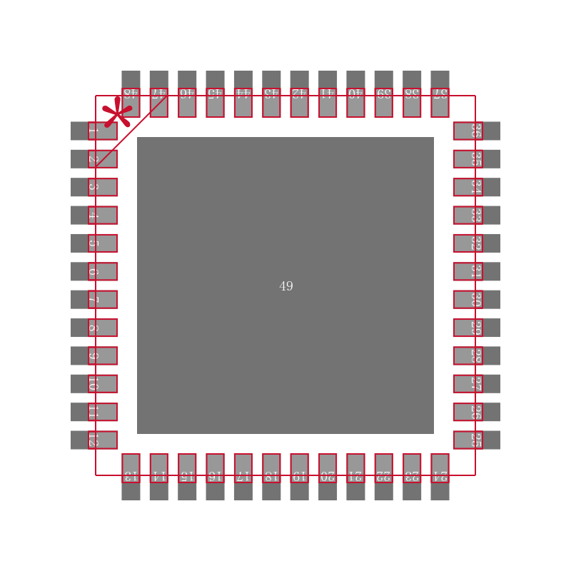 XC2C64A-7QFG48I封装焊盘图