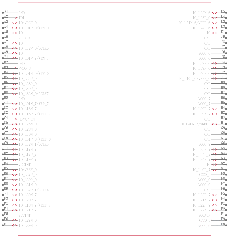 XC3S400-4FTG256I引脚图