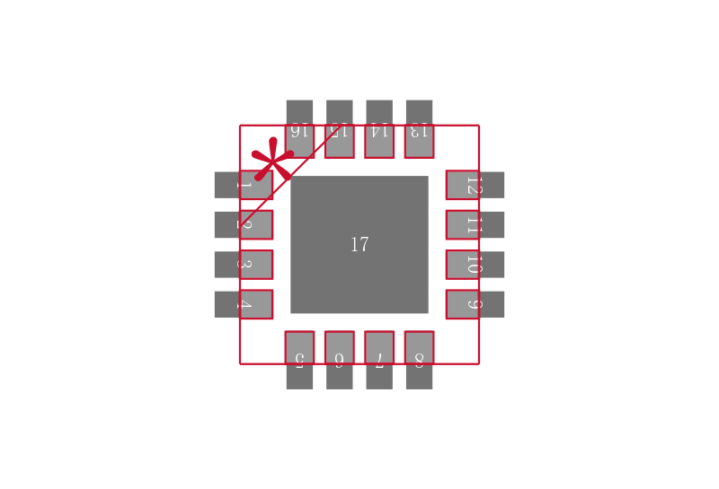 XR21B1411IL16TR-F封装焊盘图