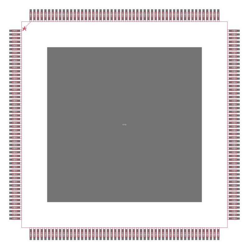 XC95216-20HQ208C封装焊盘图