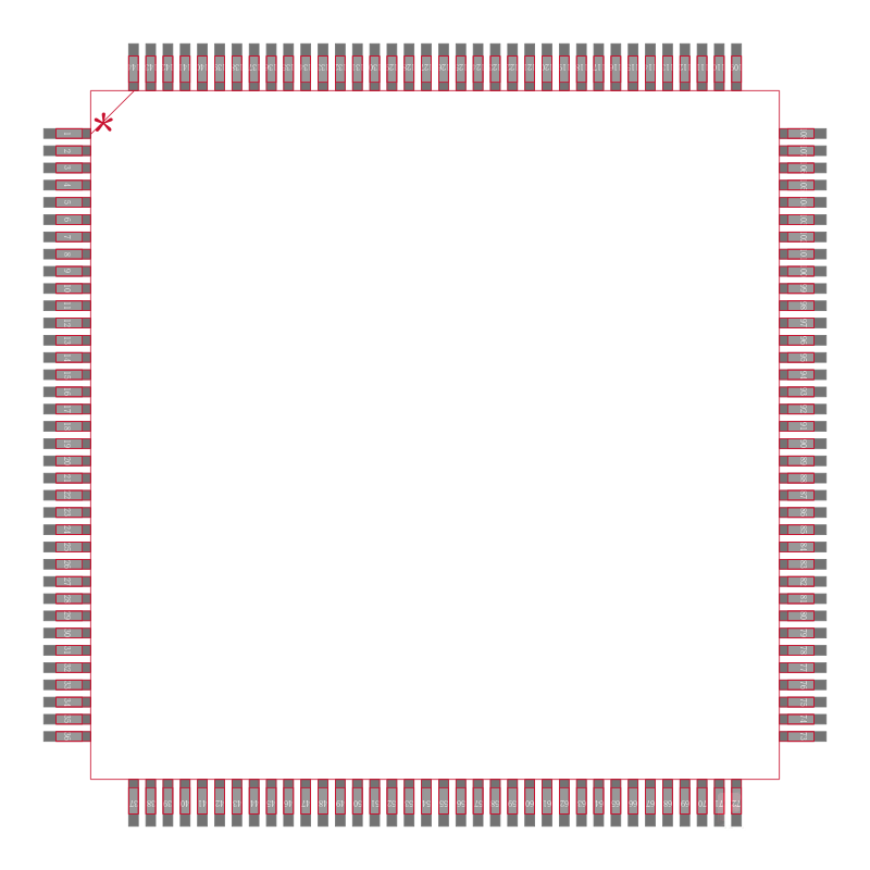 XC95288XV-10TQ144C封装焊盘图