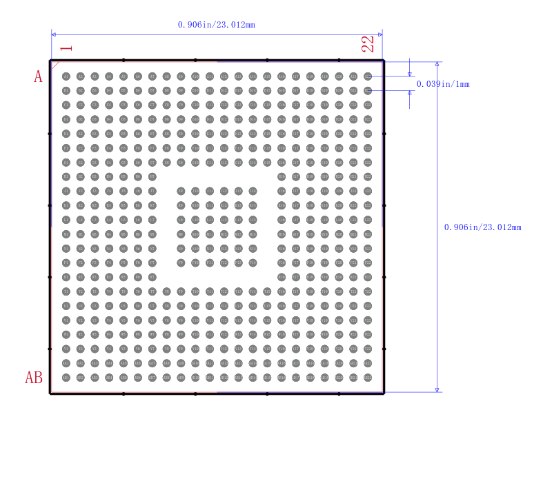 XC2V500-4FGG456I封装图