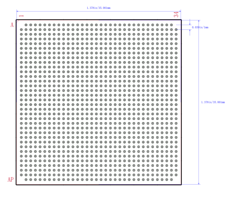 XC4VFX100-11FFG1152I封装图