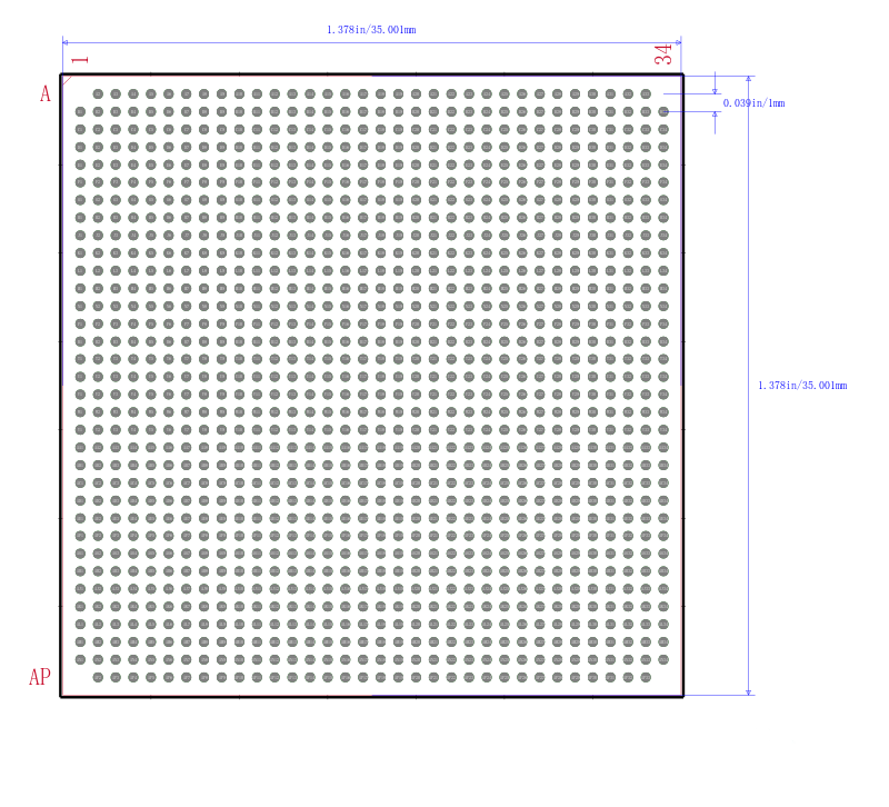 XC4VFX60-11FFG1152I封装图