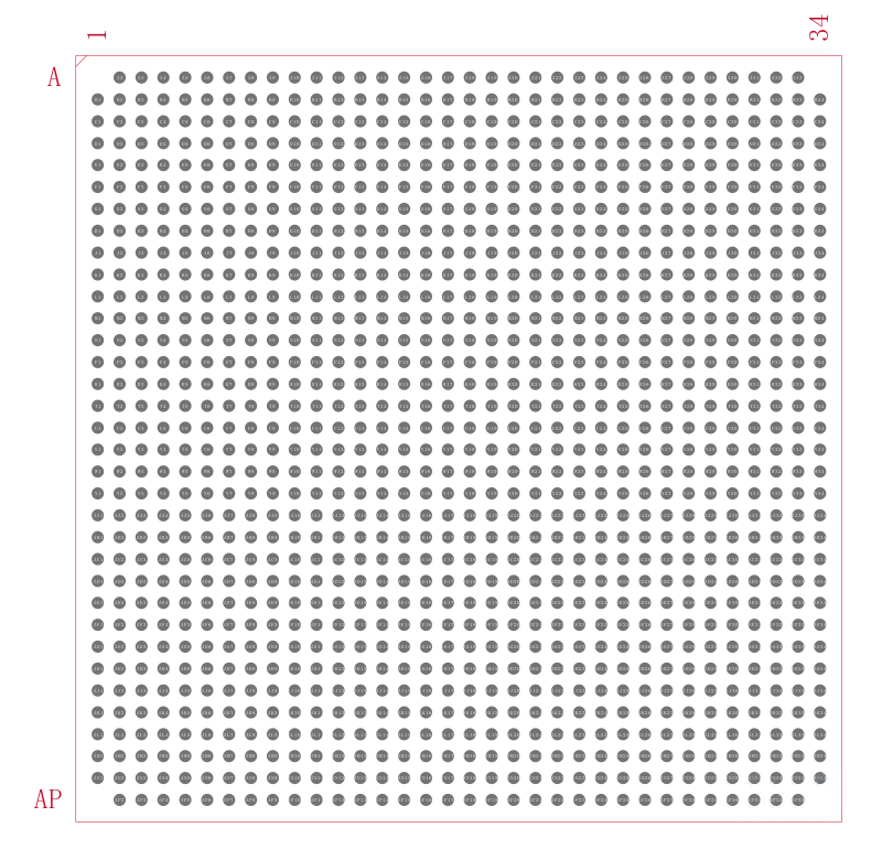 XC4VFX60-11FFG1152I封装焊盘图