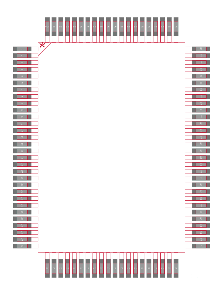 XR16C854IQTR-F封装焊盘图