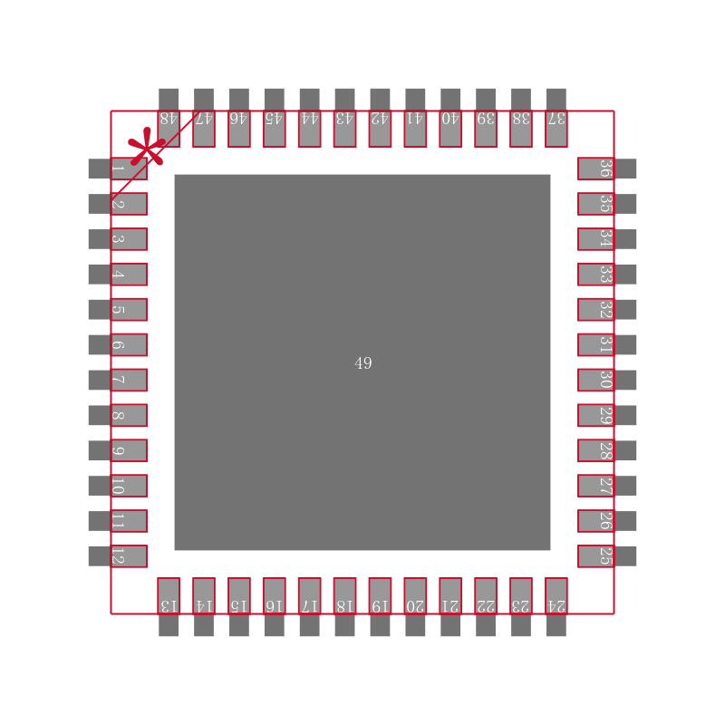 XR16M564IL48-F封装焊盘图