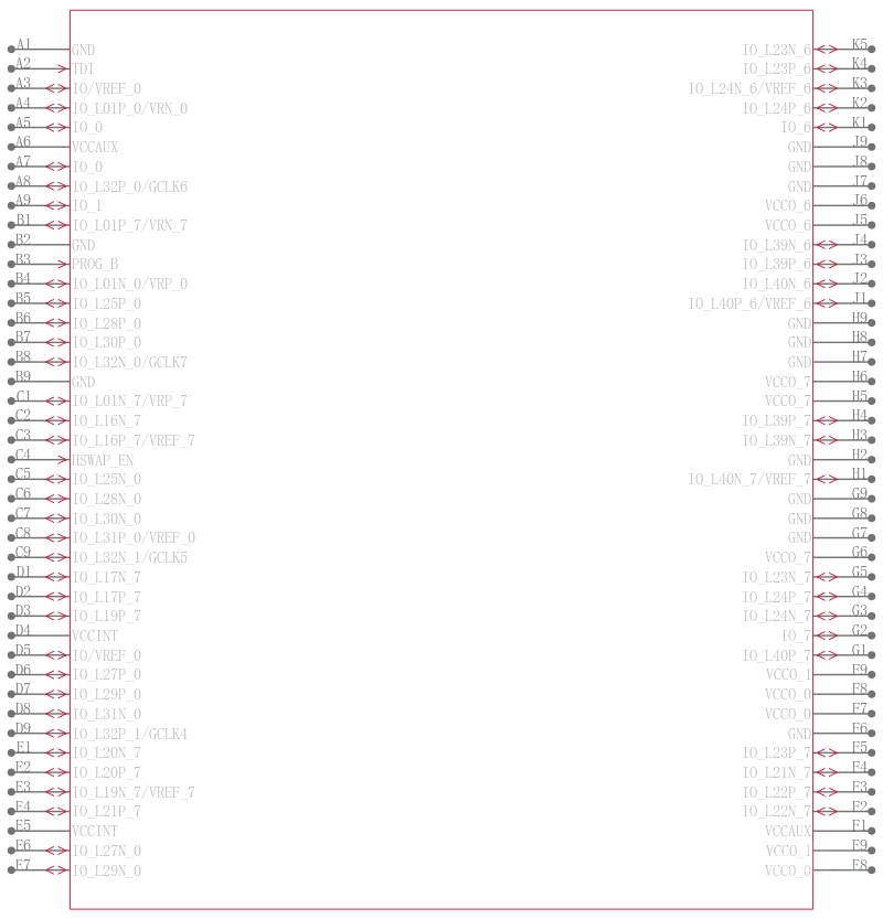 XC3S400A-5FT256C引脚图