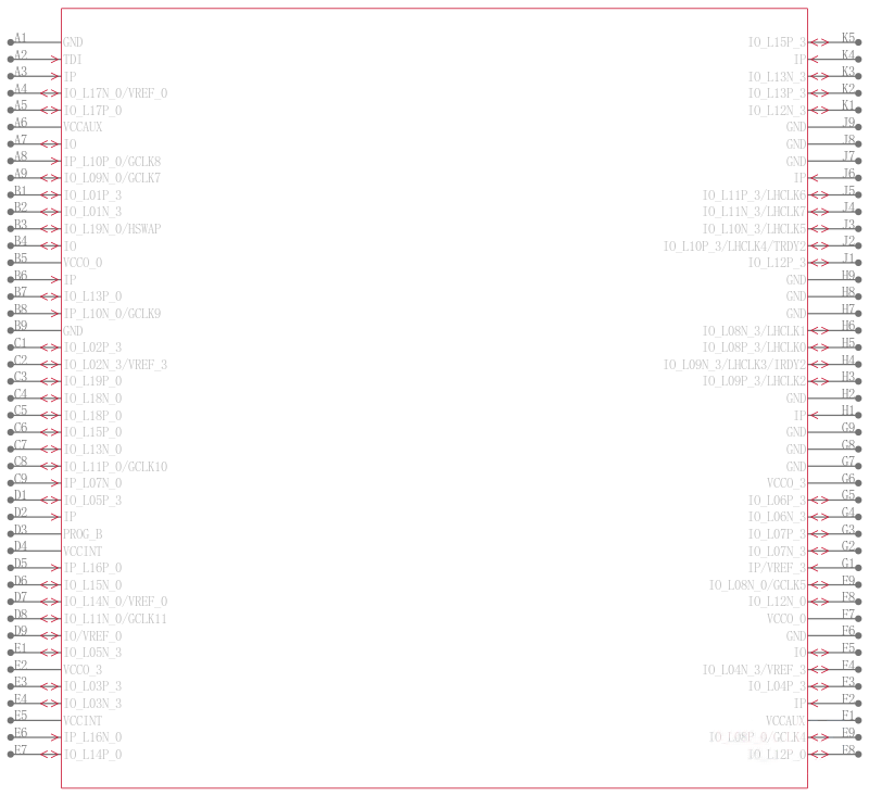 XC3S500E-5FTG256C引脚图