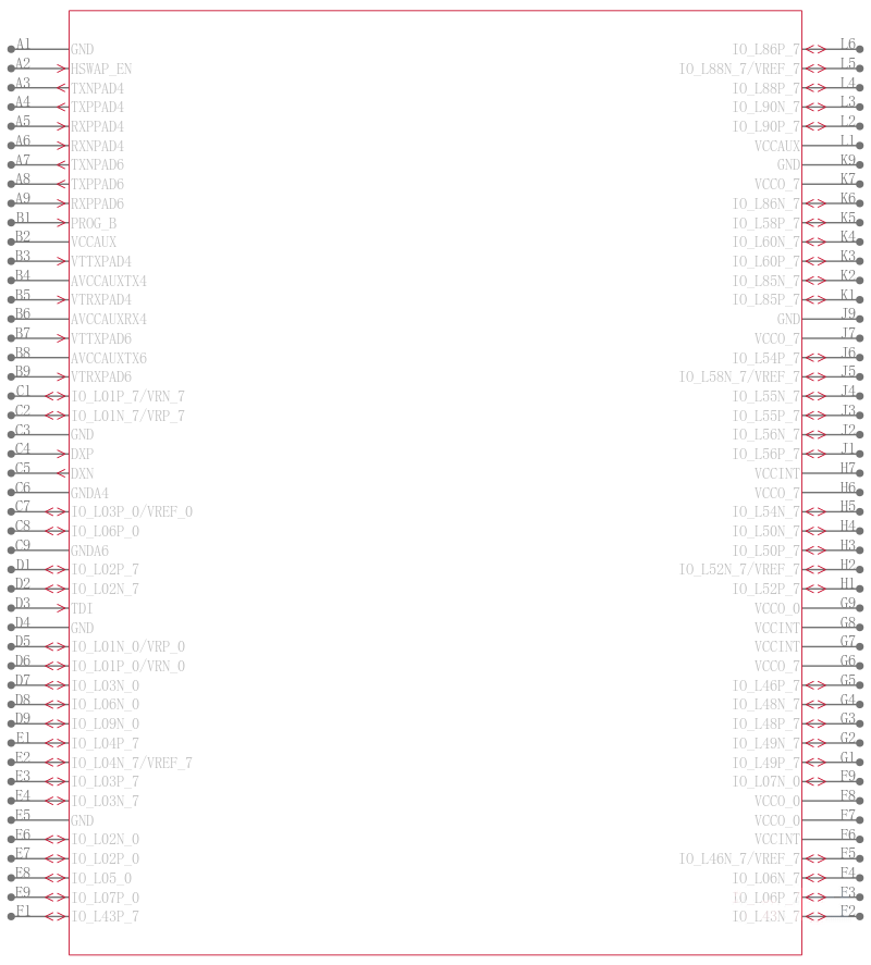 XC2VP7-5FG456C引脚图