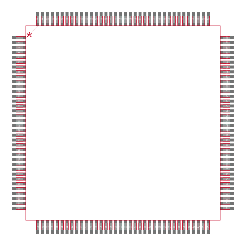 XA2C384-10TQG144I封装焊盘图