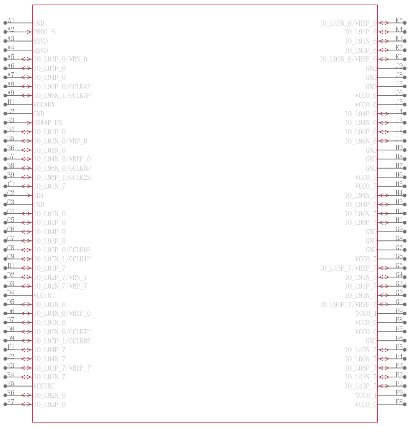 XC2V1000-5FGG256I引脚图