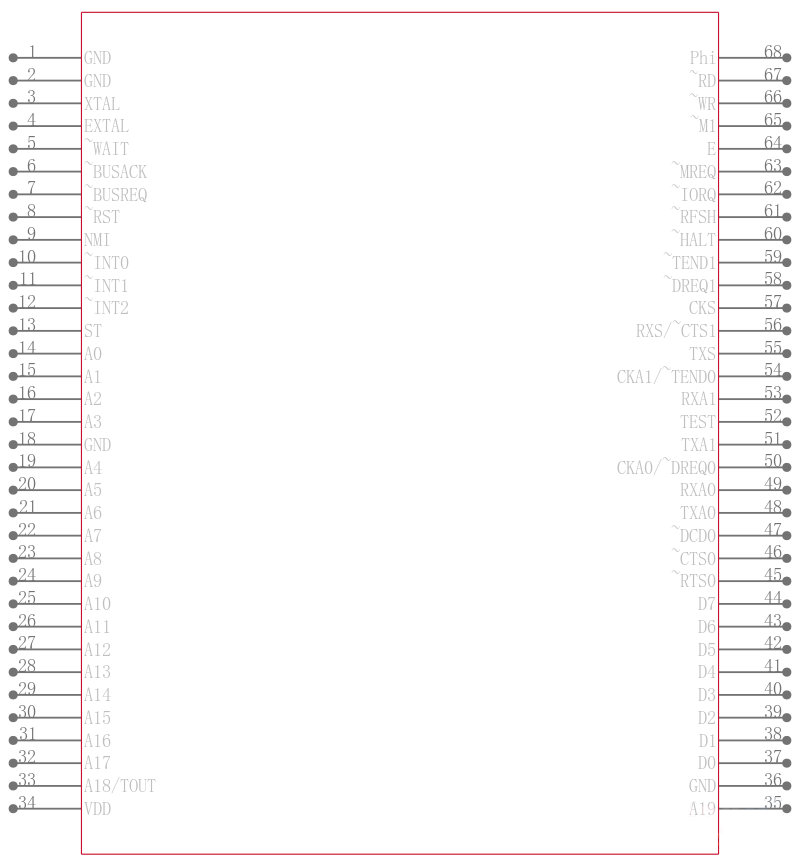 Z8018010VEC引脚图
