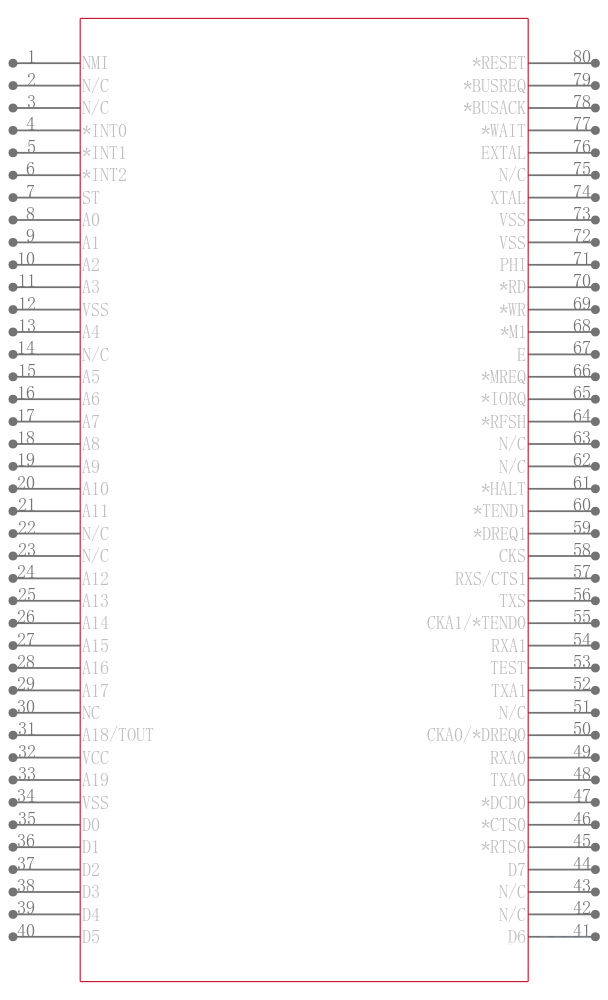 Z8018110FEG引脚图