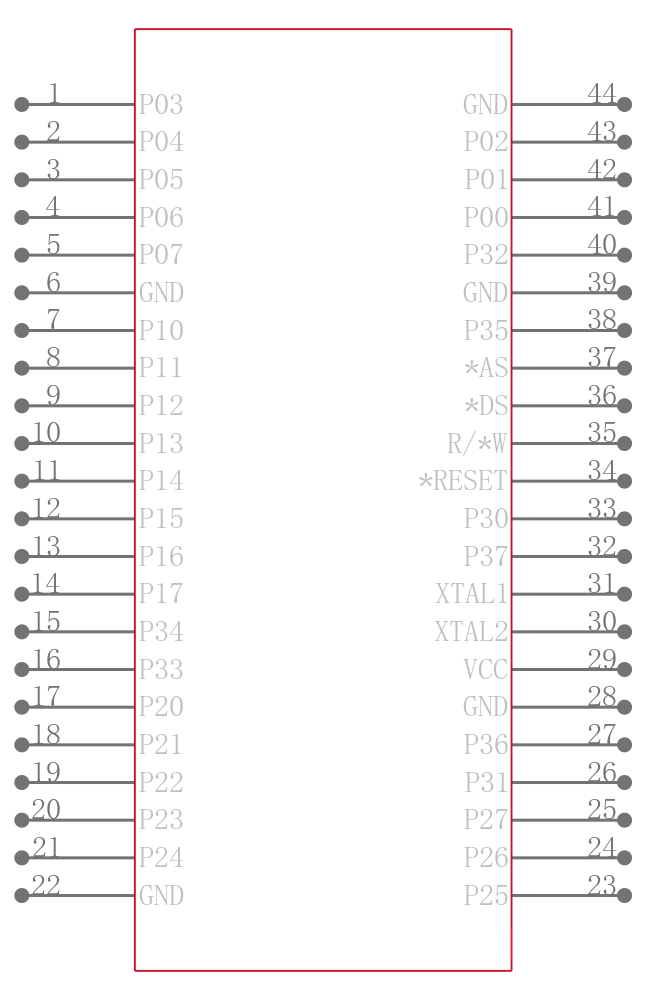 Z86C9116FEC00TR引脚图
