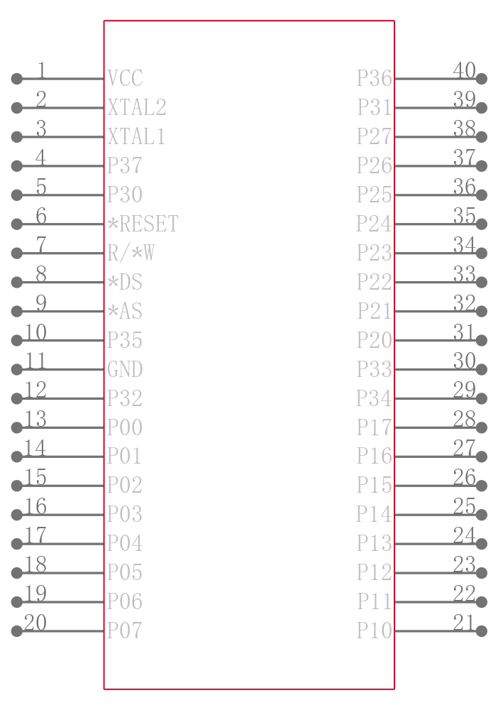 Z86C9116PEC引脚图