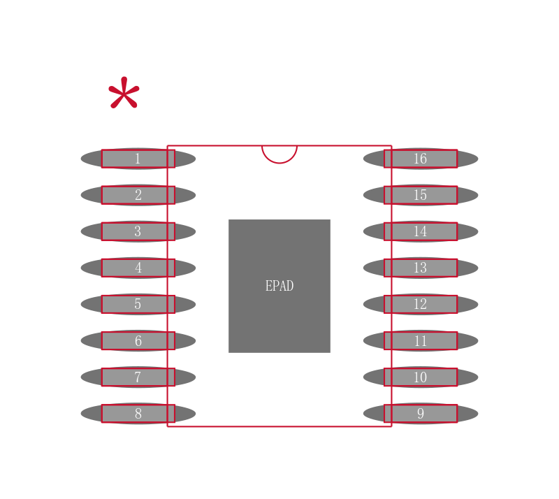 111041-HMC452QS16G封装焊盘图