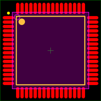 AT90USB1287-AU封装焊盘图