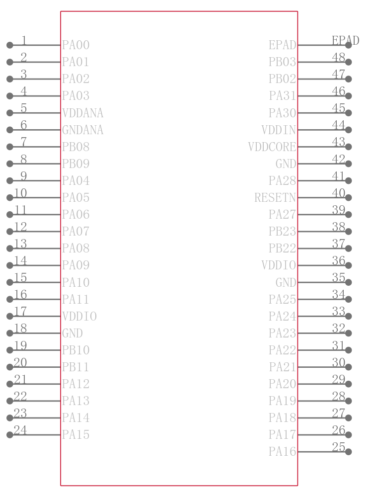 ATSAMC20G17A-ANT引脚图