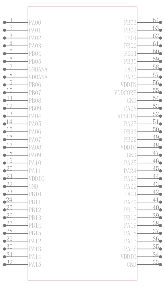 ATSAMC21J15A-ANT引脚图