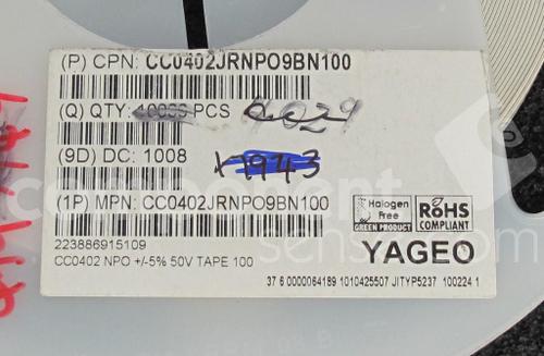 CC0402JRNPO9BN100图片7