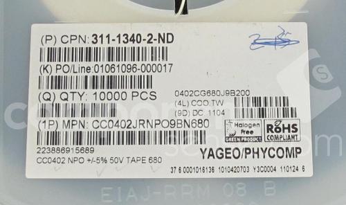 CC0402JRNPO9BN680图片3