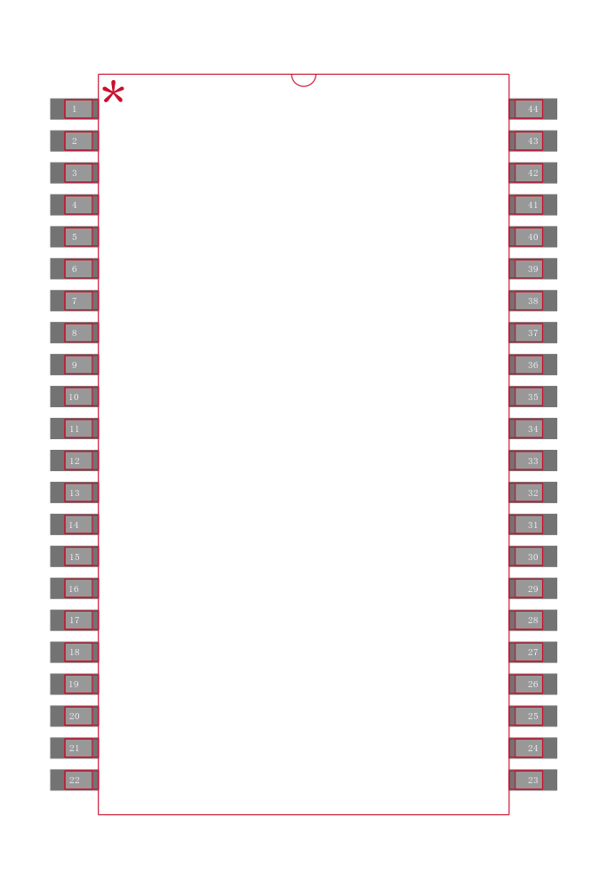 IS61LV51216-10TLI封装焊盘图