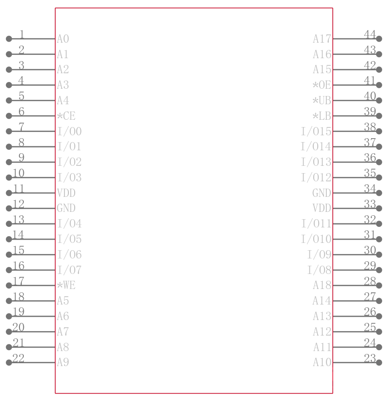 IS61LV51216-10TLI引脚图