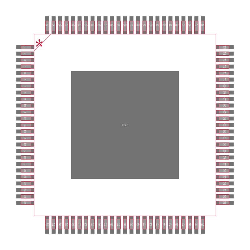 MAX3845UCQ+D封装焊盘图