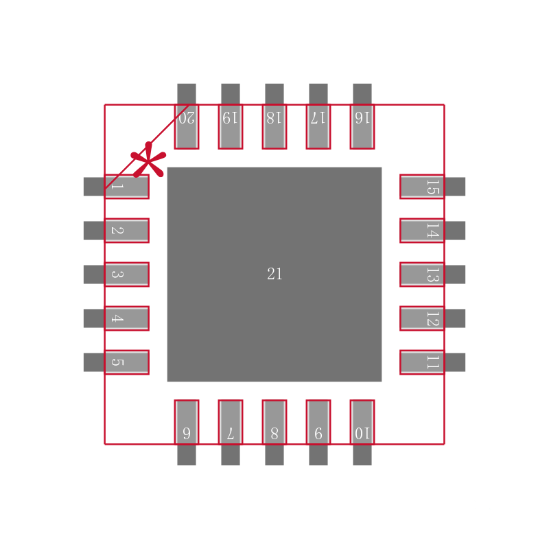MAX7036GTP+T封装焊盘图