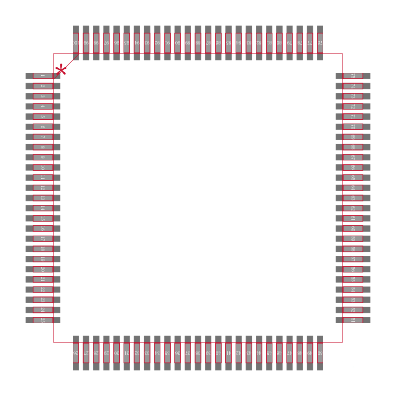 MSP430F436IPZR封装焊盘图