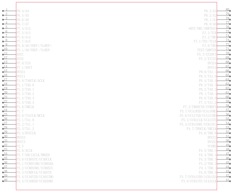 MSP430F5437AIPN引脚图