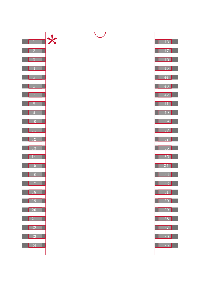 PI74LPT16374CAEX封装焊盘图