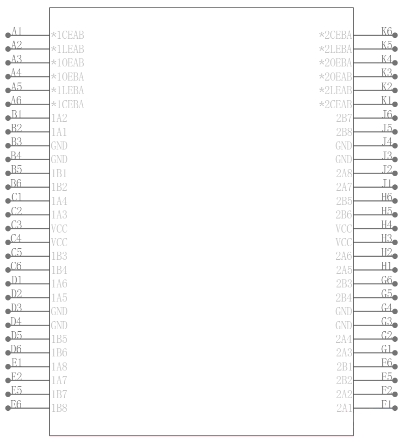 SN74LVCH16543AGQLR引脚图