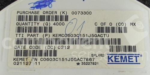 C0603C151J5GAC7867图片3