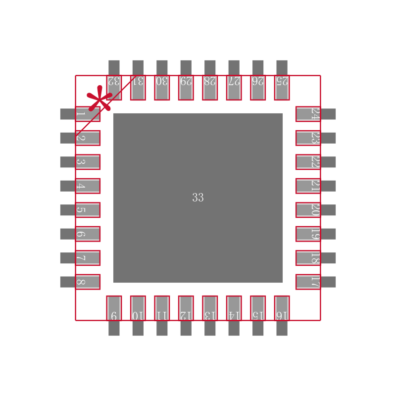 CY8C21634-24LTXIT封装焊盘图