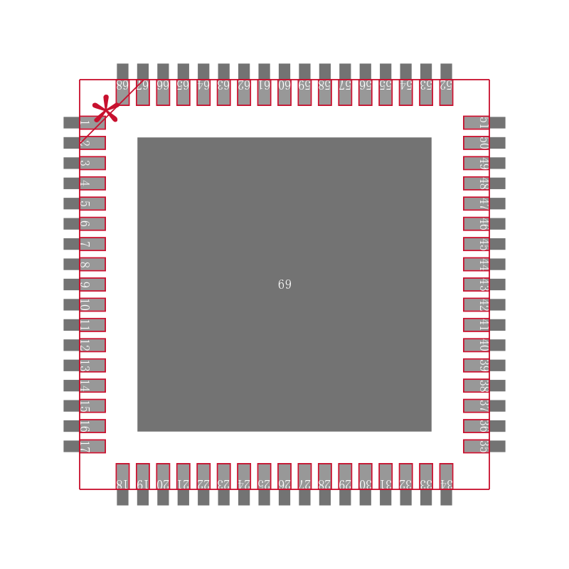 CY8C5267LTI-LP089封装焊盘图
