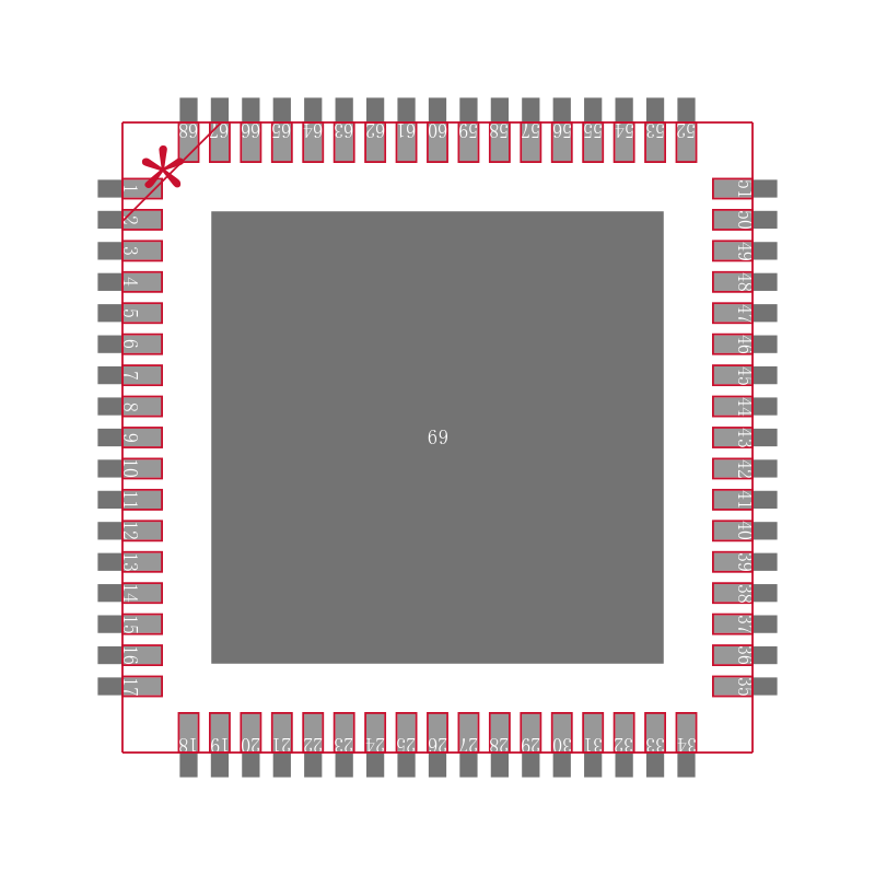 CY8C5566LTI-017封装焊盘图