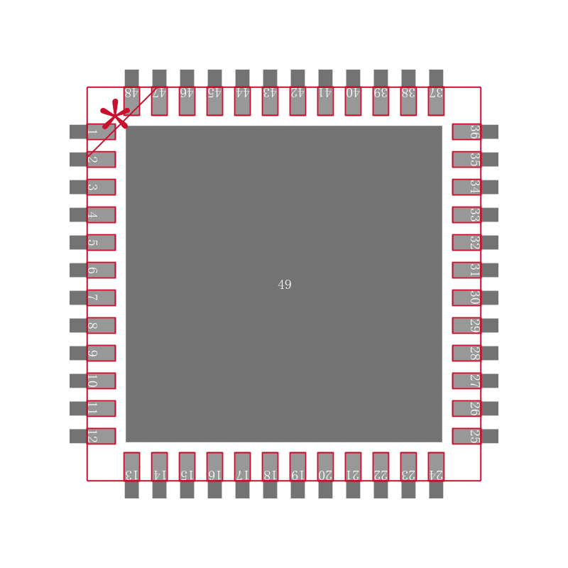 CY8CLED16P01-48LFXI封装焊盘图