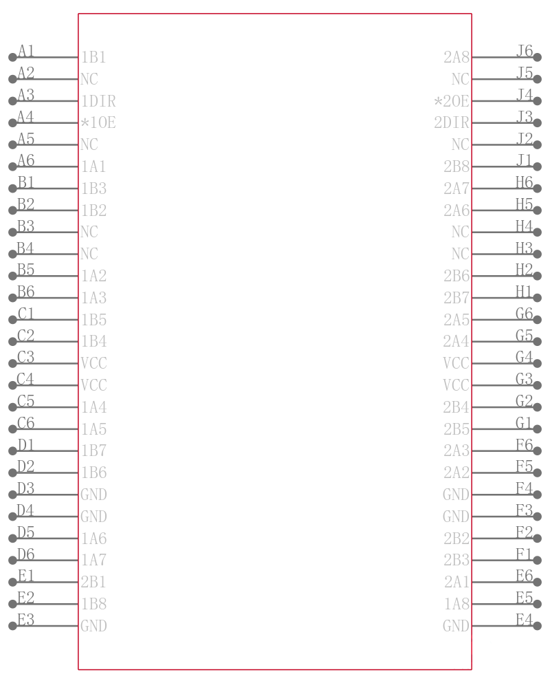 74LVCHR16245AZRDR引脚图