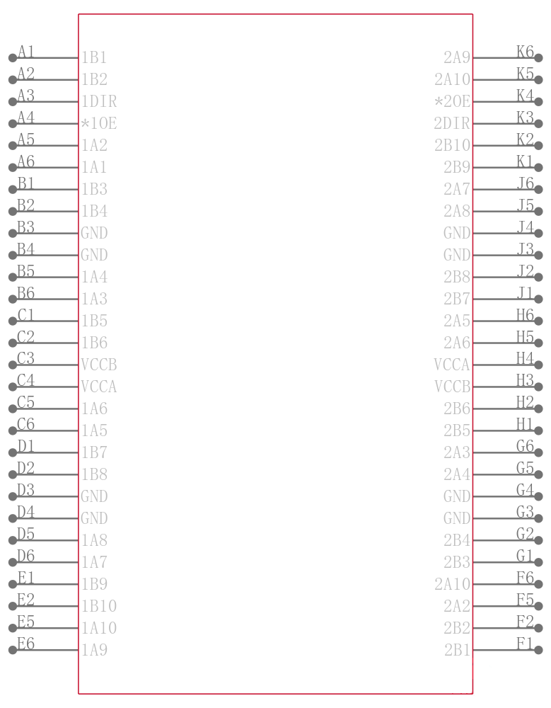 74AVCH20T245ZQLR引脚图