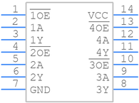 74VHC125PW,118引脚图