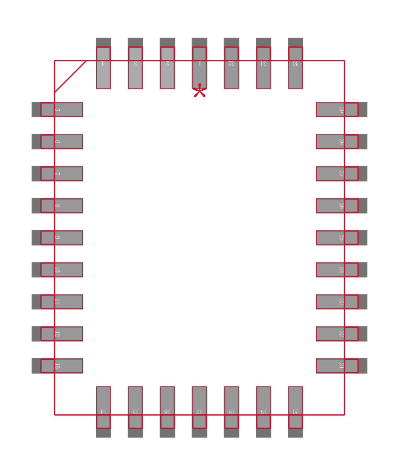 CY7B991-2JXCT封装焊盘图